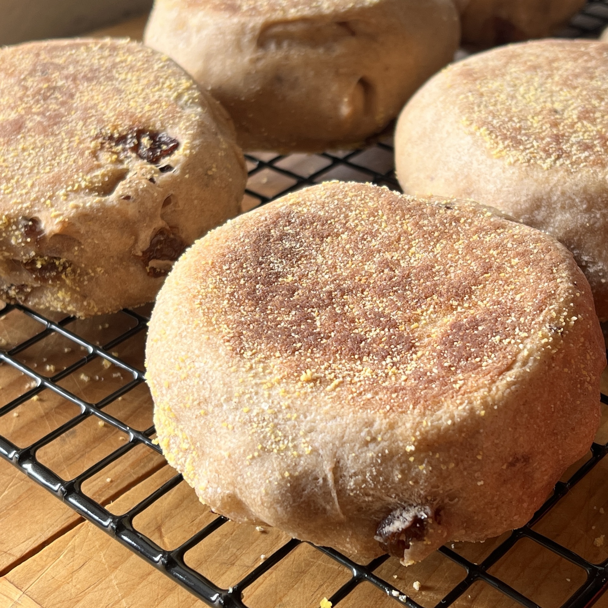 Cinnamon Raisin Bread Machine Sourdough English Muffins
